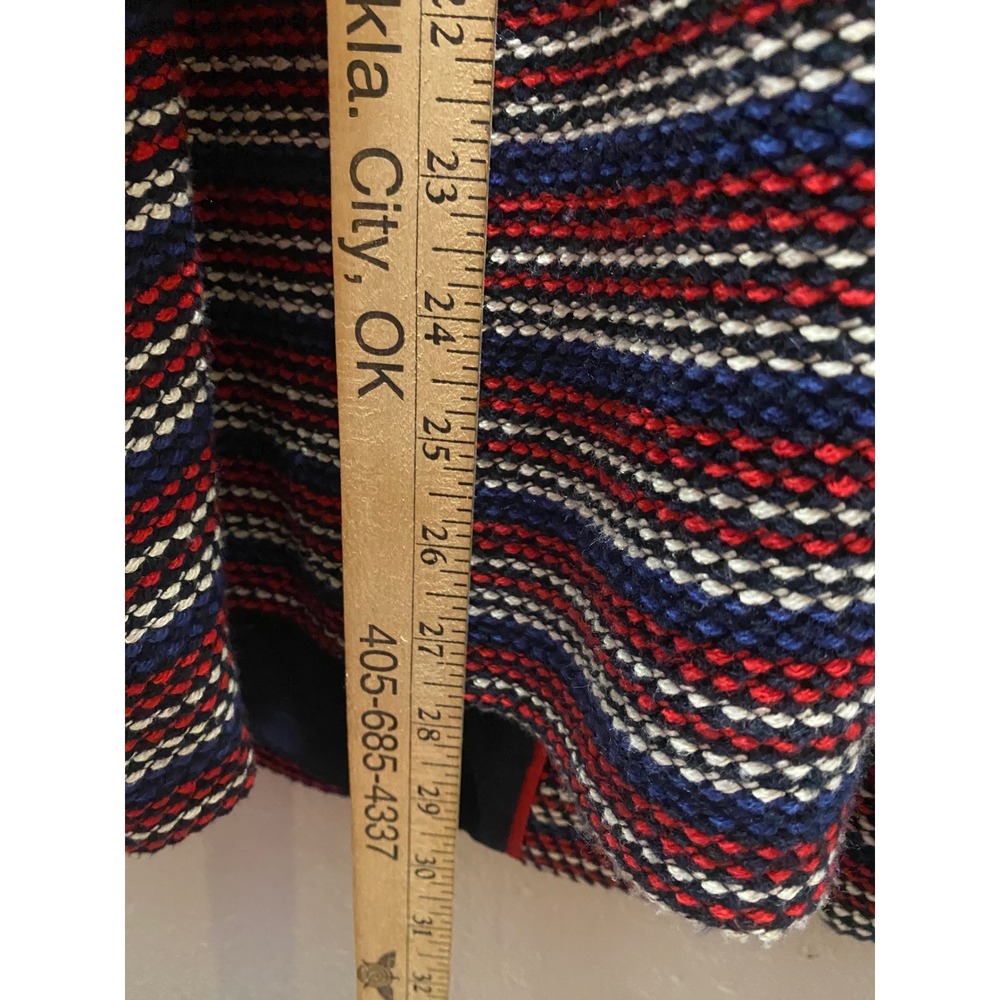 Talbots Plus 2X Navy Red White Striped Open Front Collarless Jacket Blazer - Picture 6 of 9